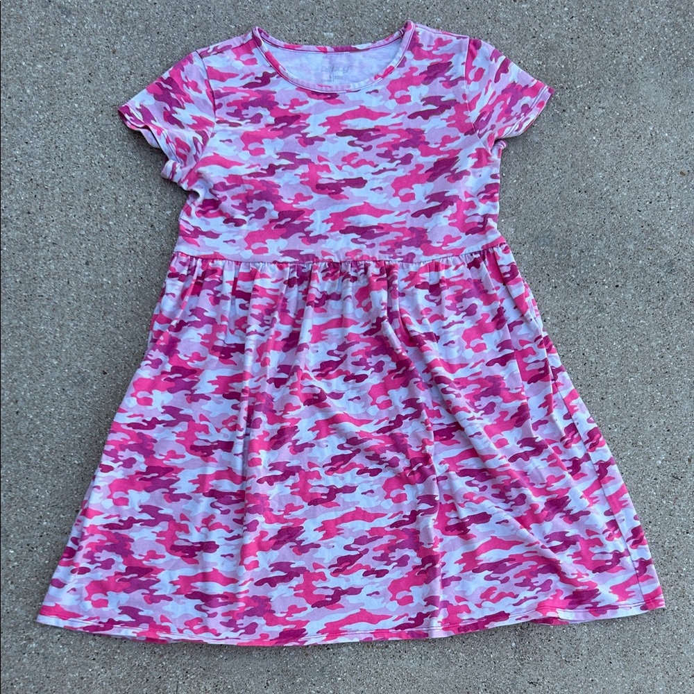 BCG Pink and White Patterned Kids Dress